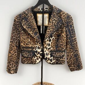 Baby Phat Leopard Print Jacket Women
LARGE Vintage Y2K Cropped 3/4 Sleeve